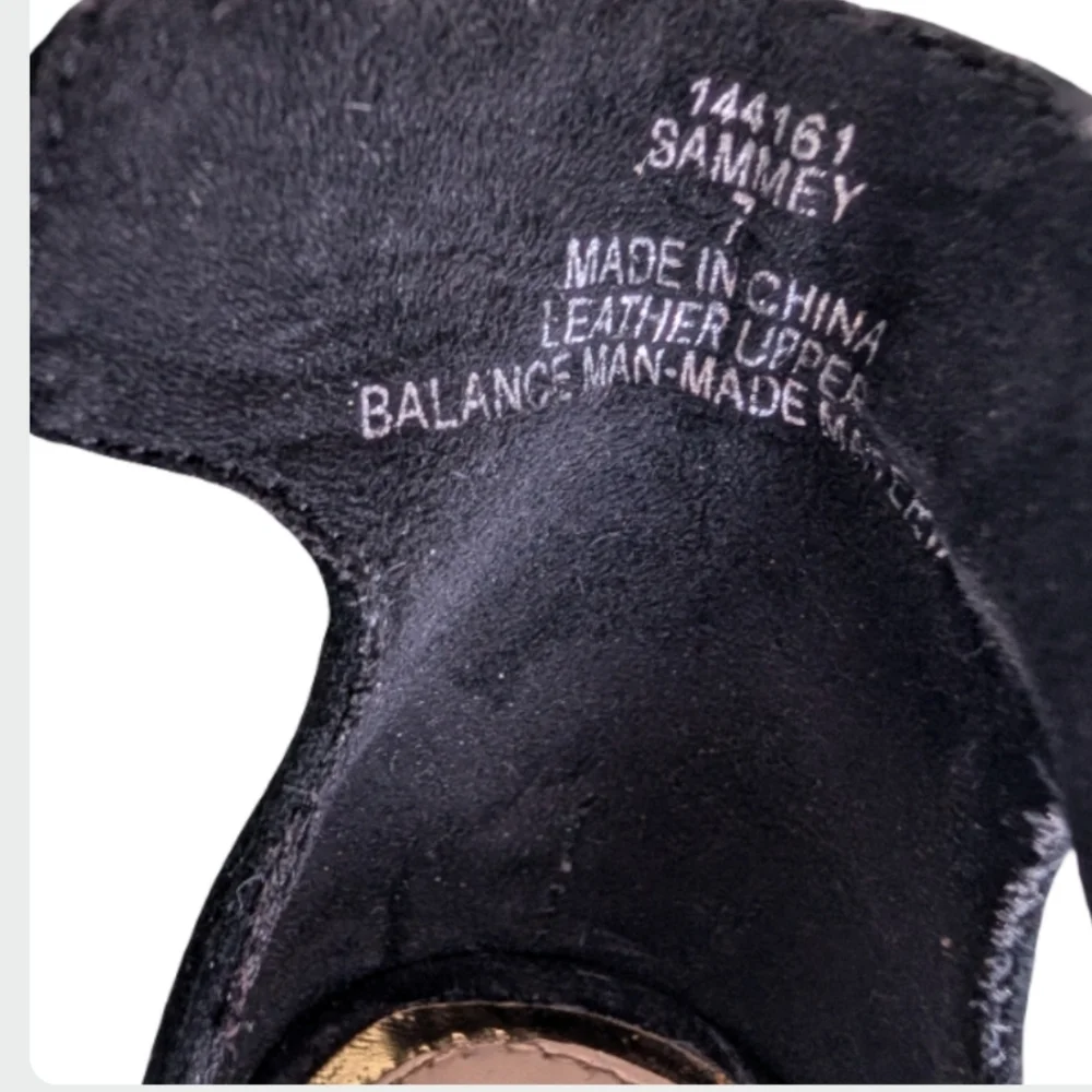 Michael By Michael Shannon Sammey Black Suede Block Heel Sandals Size 7